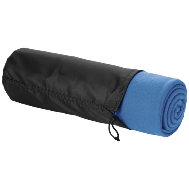 Huggy fleece plaid blanket with carry pouch